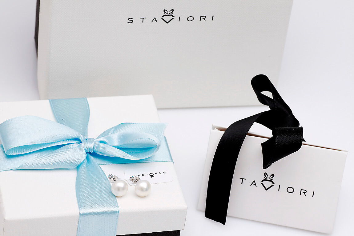 Srebrne kolczyki z perłami 8mm - KSN0304 - obrazek 2