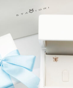 Alternatywny widok Kolczyki motylki z diamentami w różowym złocie