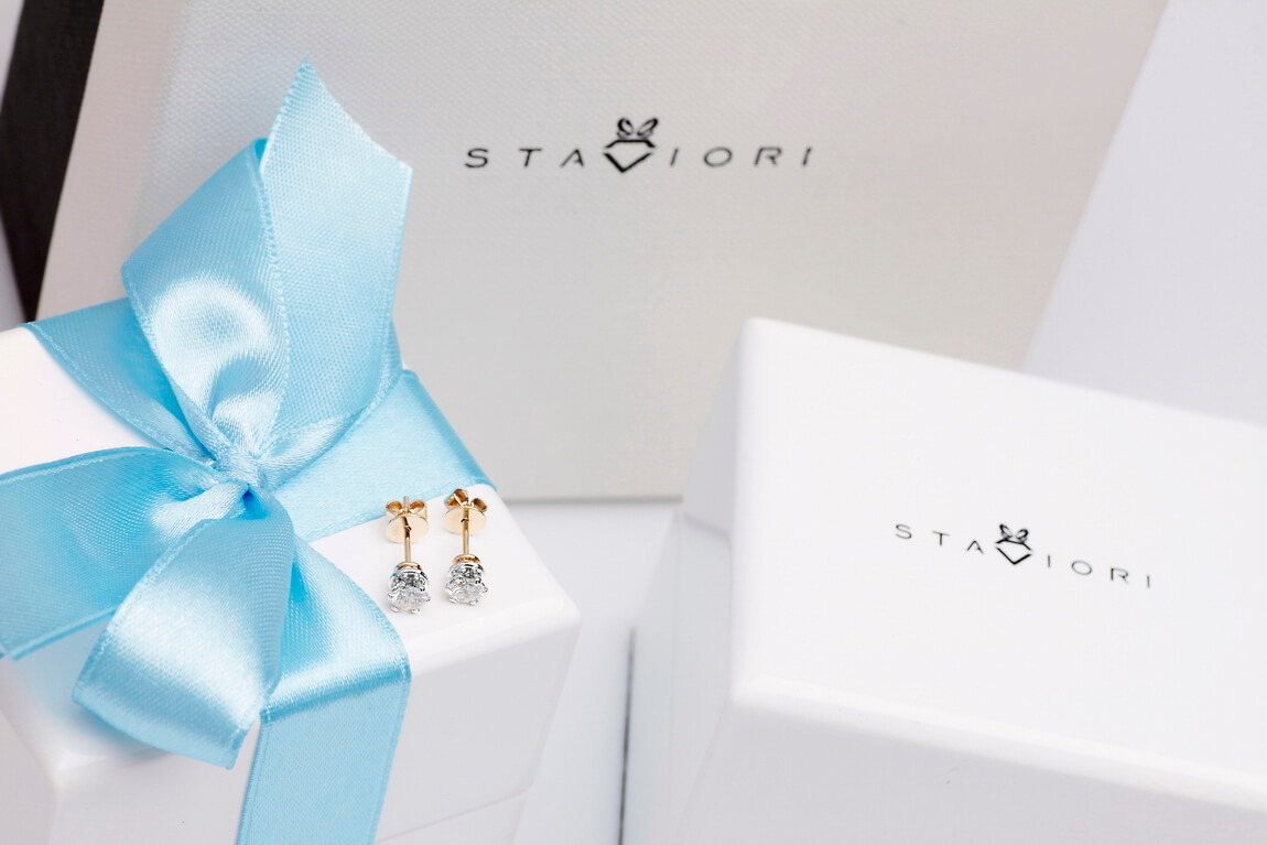 Exclusive | Kolczyki z brylantami 0,50ct z białego i żółtego złota 750 - obrazek 5