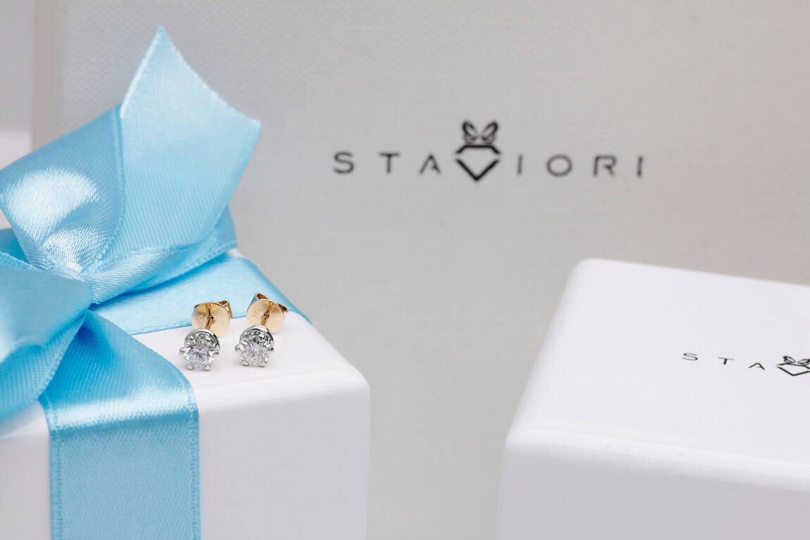 Exclusive | Kolczyki z brylantami 0,50ct z białego i żółtego złota 750 - obrazek 7