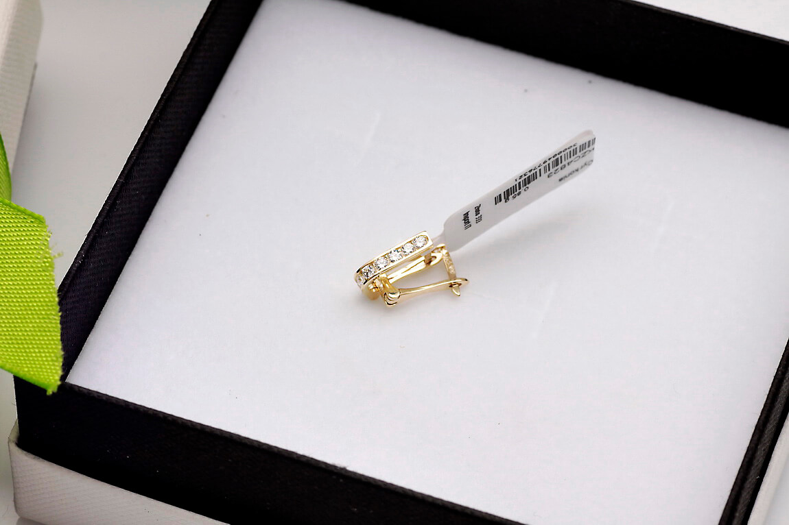 Złote kolczyki z cyrkonią 333 - Image 4