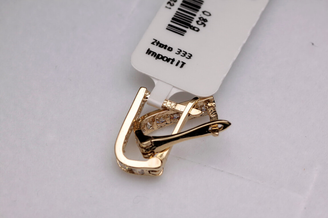 Złote kolczyki z cyrkonią 333 - Image 5