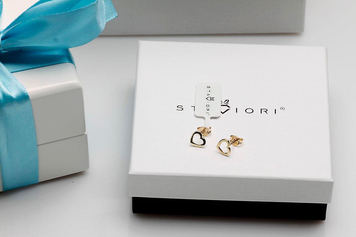 Złote kolczyki serduszka 333 - Obrázek 4