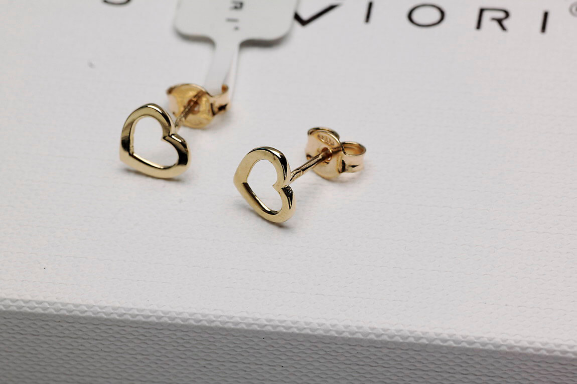 Złote kolczyki serduszka 333 - Obrázek 7