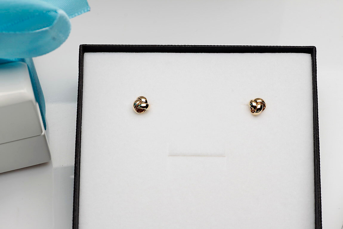 Złote kolczyki supełki 333 - Obrázek 4