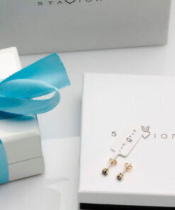 Alternative view of Kolczyki złote z szafirami