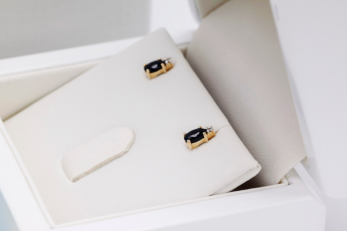 Kolczyki złote z szafirami i diamentami – Bild 6