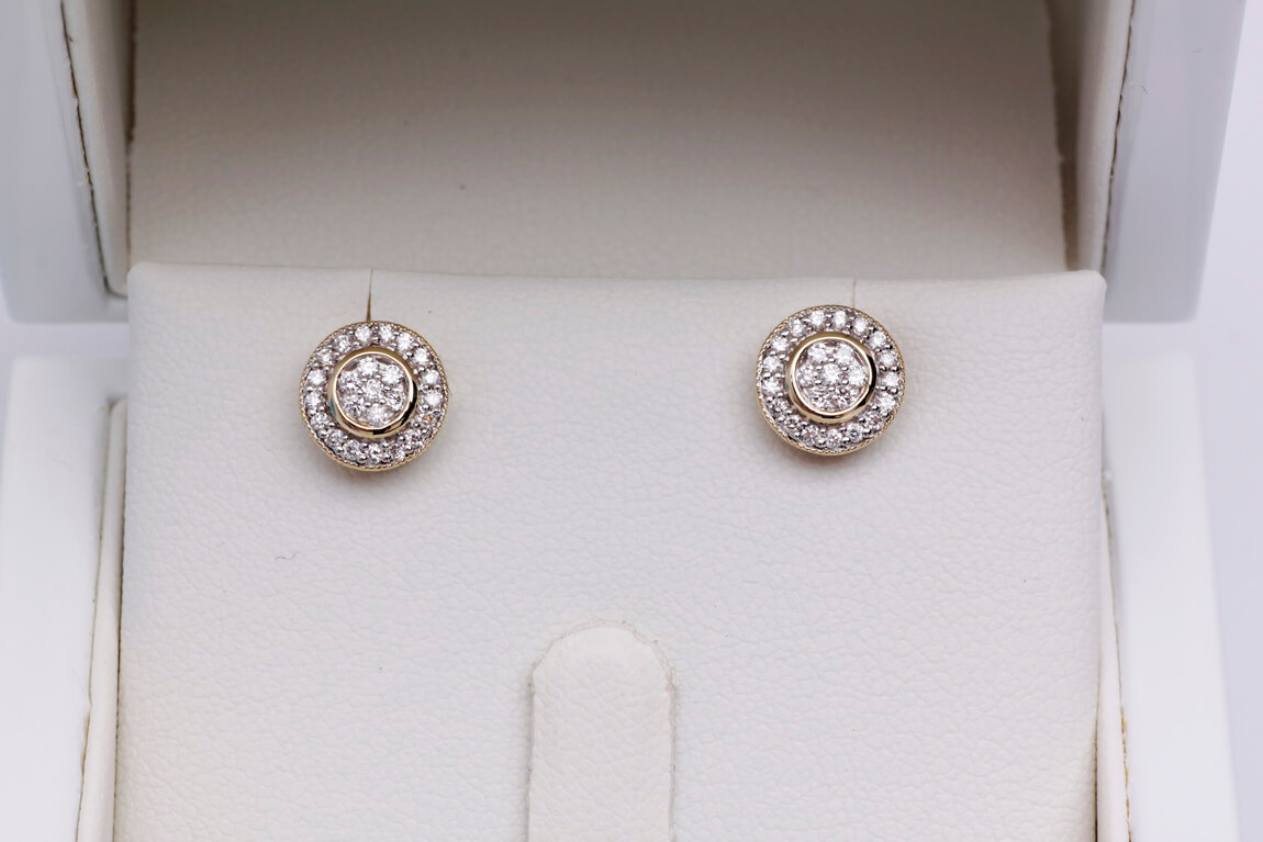 Piękne okrągłe kolczyki z diamentami - obrazek 4