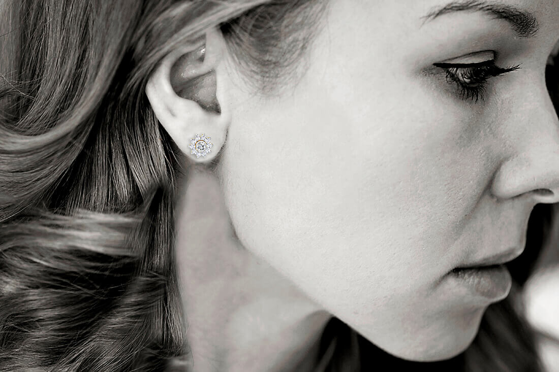 Kolczyki z żółtego złota z brylantami - Image 3