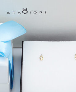 Alternatywny widok Dwukolorowe złote kolczyki z brylantami