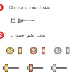 Alternatywny widok Kolczyki złote brylantowe z oprawkami