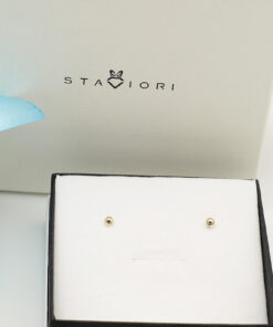 Alternatywny widok Złote kolczyki pół kulki 585