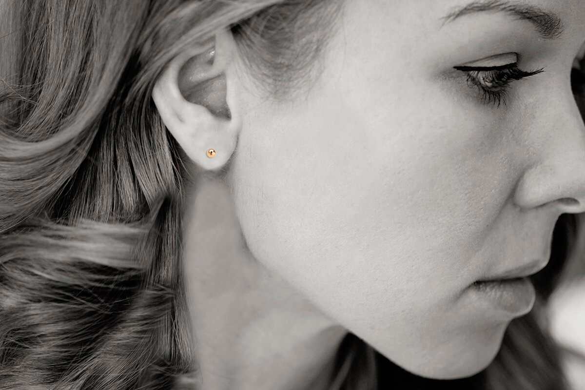 Złote kolczyki pół kulki 585 - obrazek 6