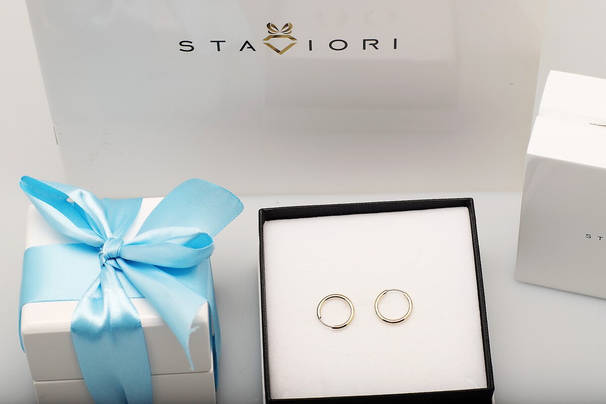 Złote kolczyki koła 15mm 585 – Bild 3