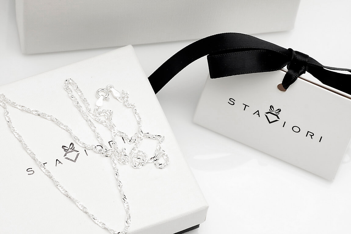 Srebrny łańcuszek SINGAPUR 3mm 45/50cm - Image 3