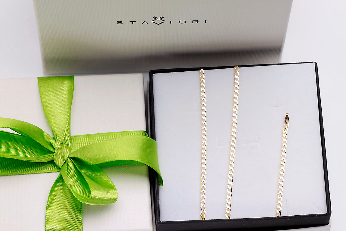 Złoty łańcuszek PANCERKA 333 2mm 45cm – Bild 2