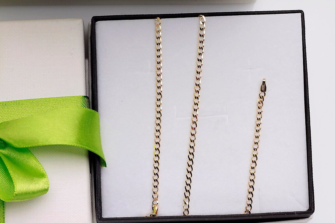 Złoty łańcuszek PANCERKA 333 2mm 45cm – Bild 3