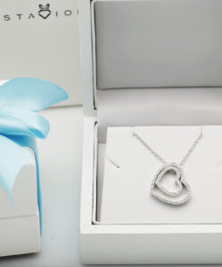 Alternatywny widok Exclusive | naszyjnik białe złoto 750 z dwa serca z brylantami