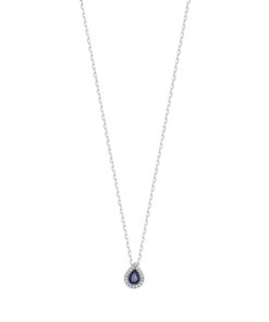 Alternatywny widok Naszyjnik łezka z szafirem i brylantami