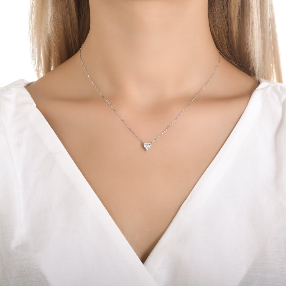Exclusive | Naszyjnik serce z brylantami gruszkowymi w 18k złocie - Obrázek 3