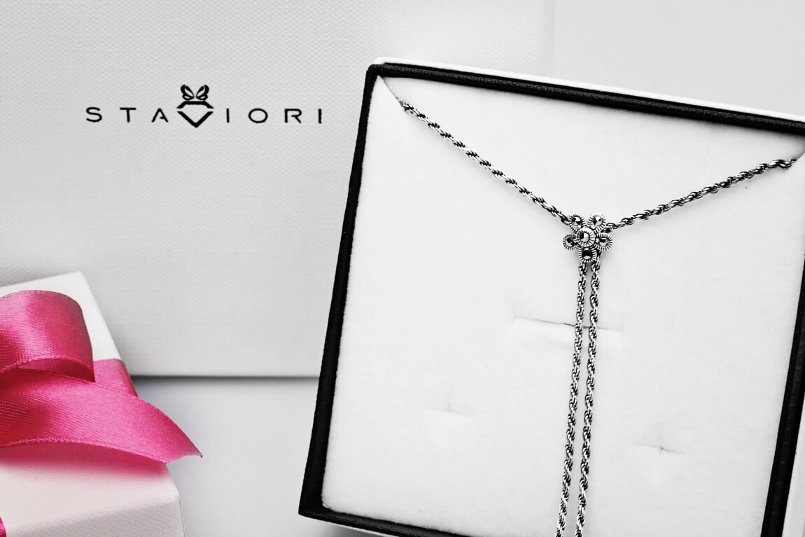 Srebrny naszyjnik z kwiatkami i markazytami – Bild 8