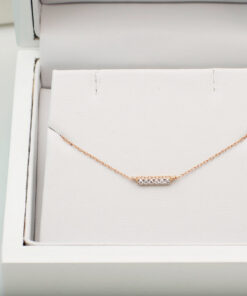 Alternatywny widok Naszyjnik celebrytka w różowym złocie z brylantami