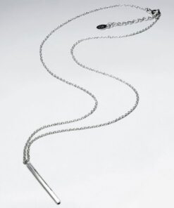 Alternative Ansicht von Srebrny minimalistyczny naszyjnik z prostopadłościanem