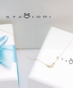 Alternativní pohled na Naszyjnik delikatny z diamentami 40/43cm złoto 585