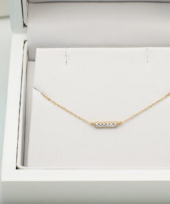 Alternatywny widok Naszyjnik złoty - celebrytka delikatna z brylantami 40-43cm