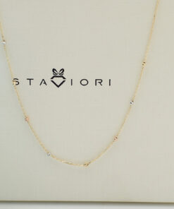 Alternatywny widok Złoty choker - celebrytka z 3-kolorowymi kuleczkami 35 + 3cm