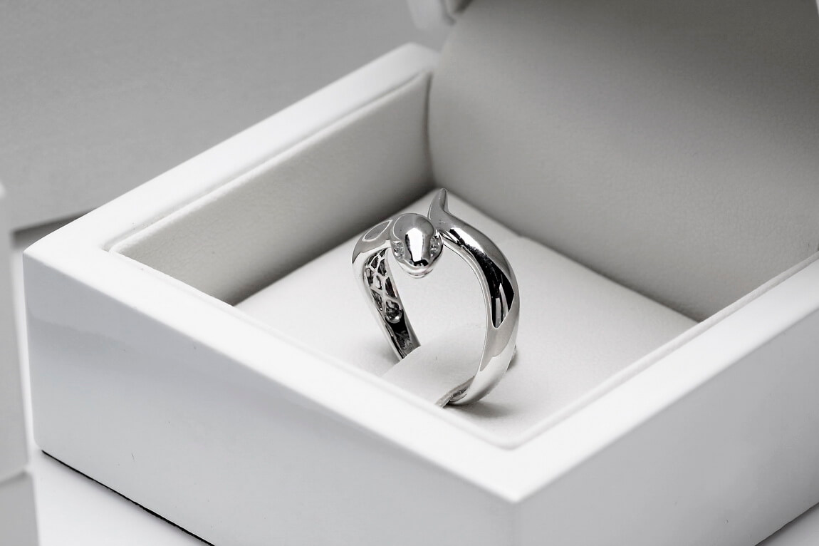 Exclusive | Pierścionek wąż z białego 18-karatowego złota - Image 5
