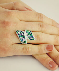 Alternatywny widok Exclusive | pierścionek z diamentami, szmaragdami i szafirami