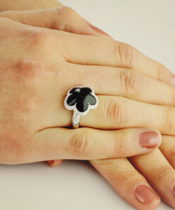 Alternatywny widok Exclusive | pierścionek z onyksem i brylantami w 18-karatowym złocie