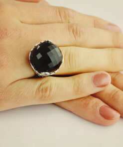 Alternatywny widok Exclusive | pierścień z onyksem i brylantami w białym złocie 750