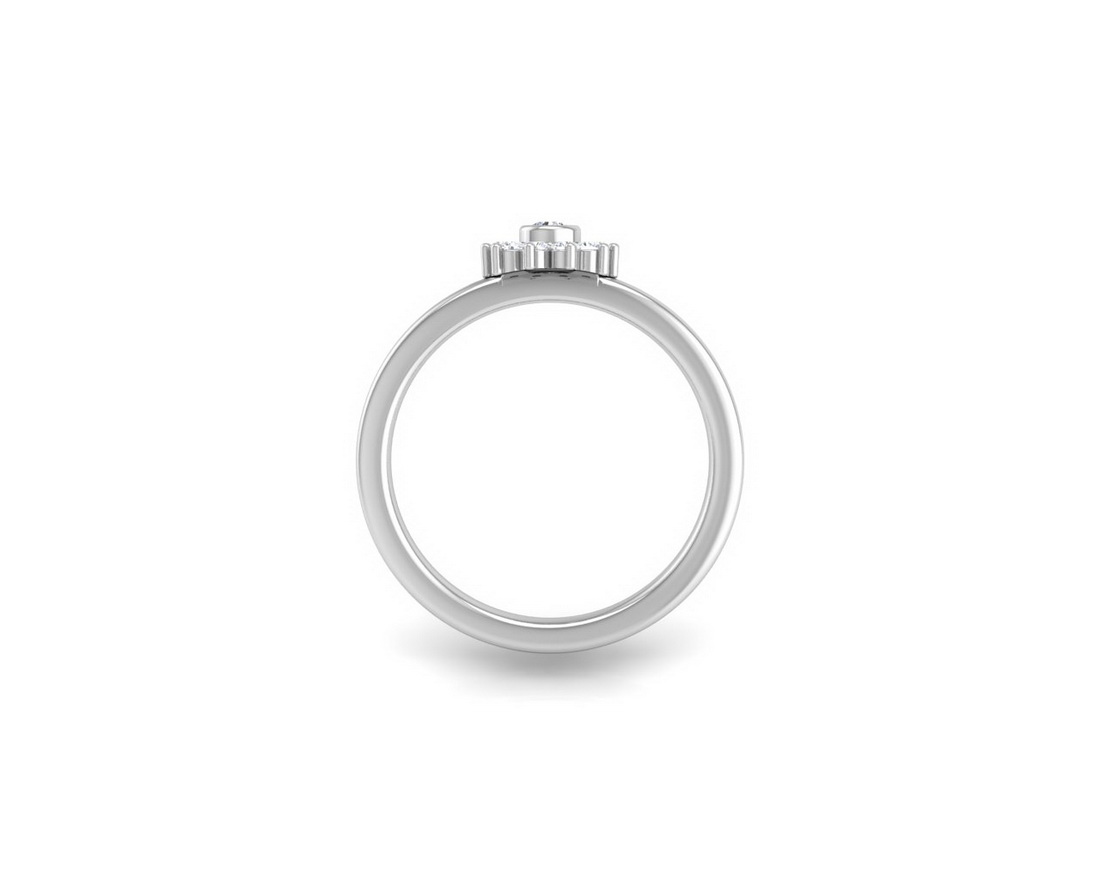 Delikatny pierścionek z brylantami w białym złocie – Bild 3