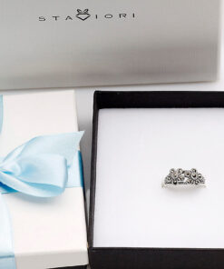 Alternative Ansicht von pierścionek srebrny kwiaty z markazytami