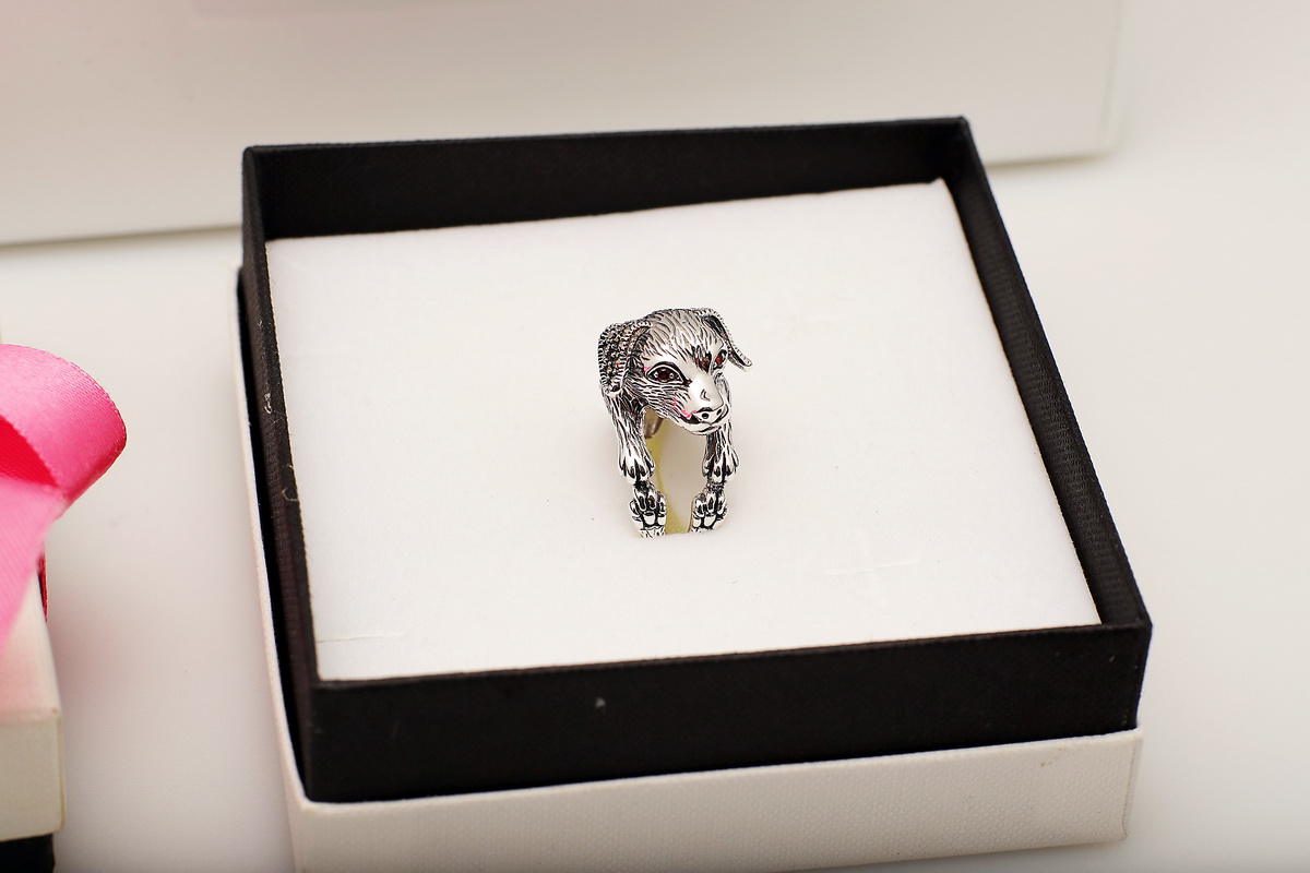 Srebrny pierścionek dla miłośników psów - markazyty i garnet PDM6145 - Image 5