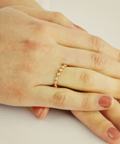 Alternatywny widok Exclusive | przepiękna obrączka / pierścionek z brylantami w różowym 18-karatowym złocie