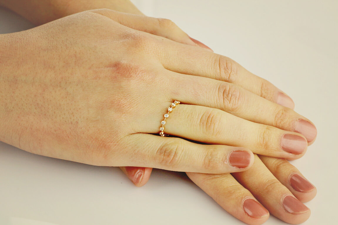 Exclusive | przepiękna obrączka / pierścionek z brylantami w różowym 18-karatowym złocie – Bild 2