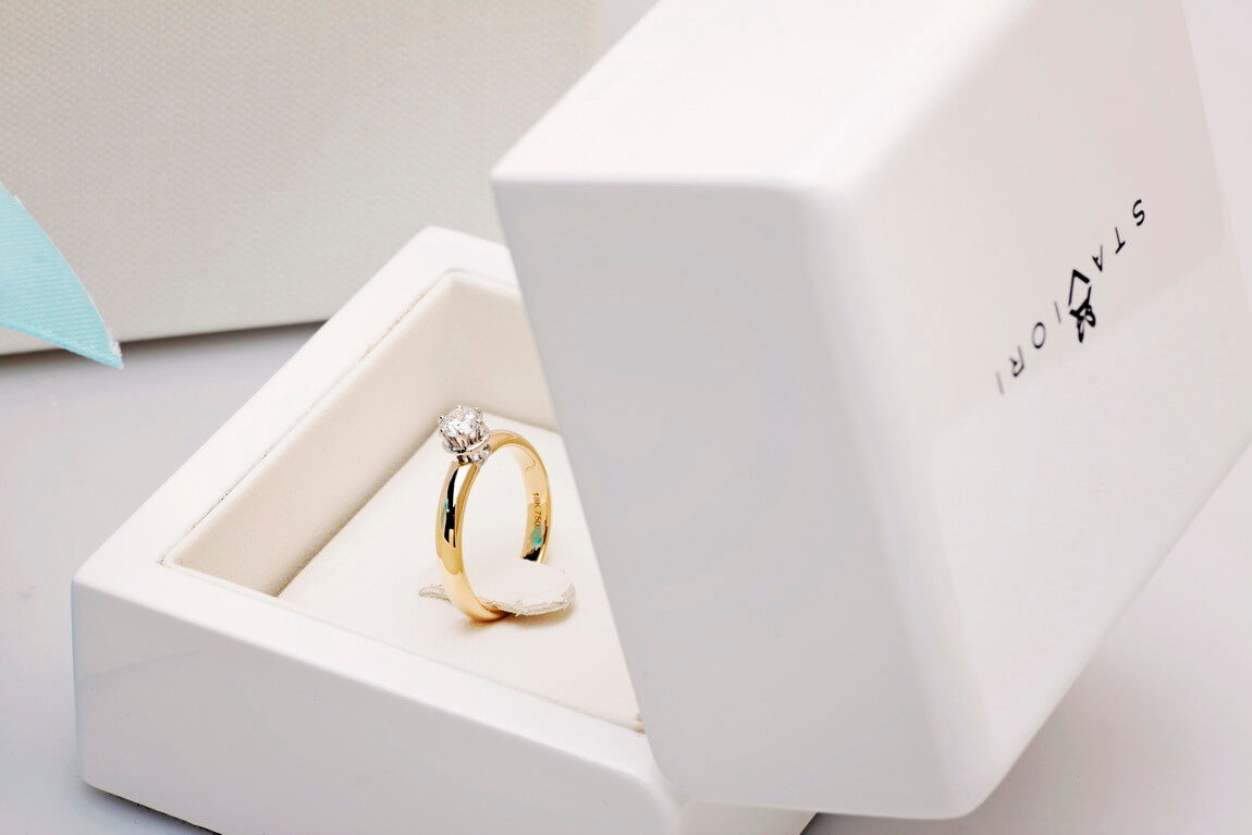 Exclusive | piękny zaręczynowy z brylantem 0,25ct G/Si1 w 6 łapkach i 18-karatowym złocie - obrazek 5