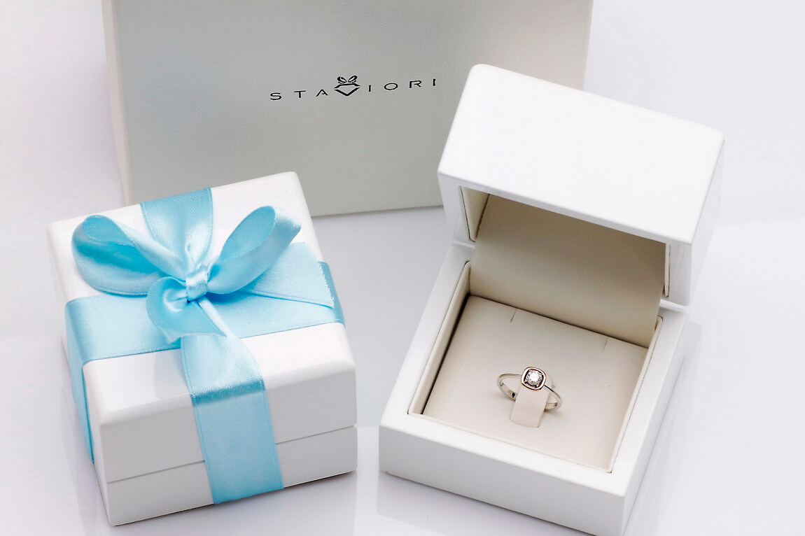 Exclusive | pierścionek zaręczynowy z brylantem 0,25ct różowe i białe złoto 750 - obrazek 2