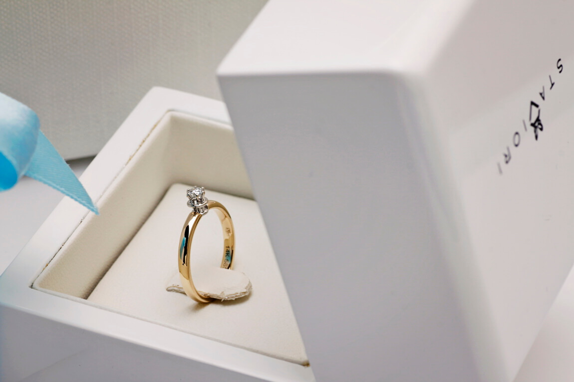 Staviori® Must Have | przepiękny klasyczny zaręczynowy pierścionek z brylantem 0,10ct G/Si - Obrázek 9