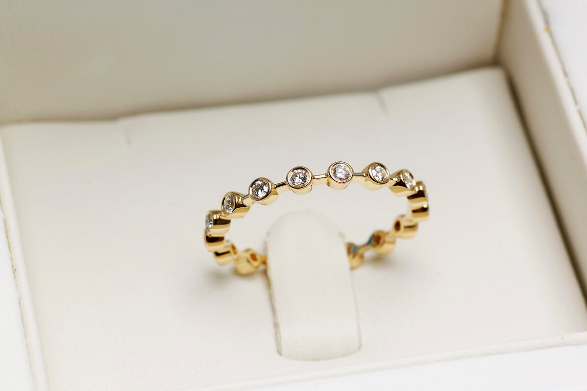 Exclusive | pierścionek / obrączka z brylantami złoto 750 - obrazek 7