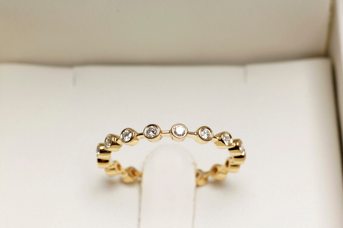 Exclusive | pierścionek / obrączka z brylantami złoto 750 - obrazek 8