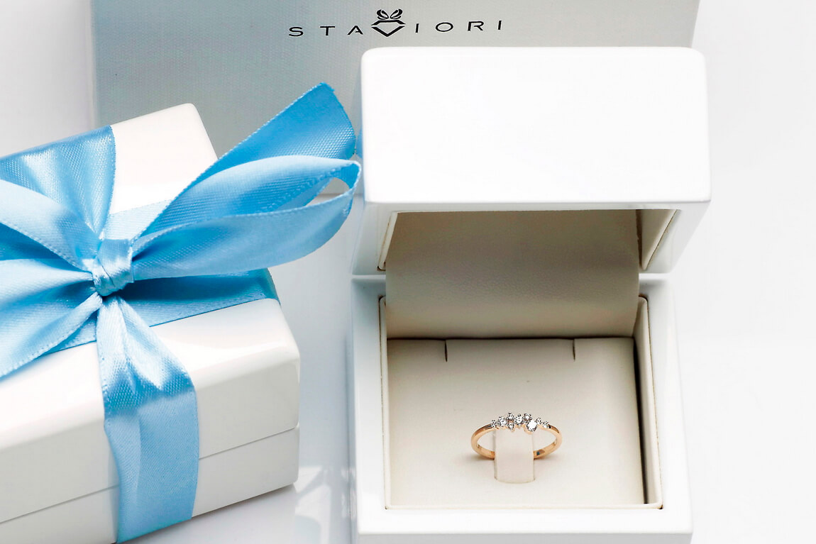 Exclusive | Pierścionek zaręczynowy z diamentami żółte złoto 585 - obrazek 2