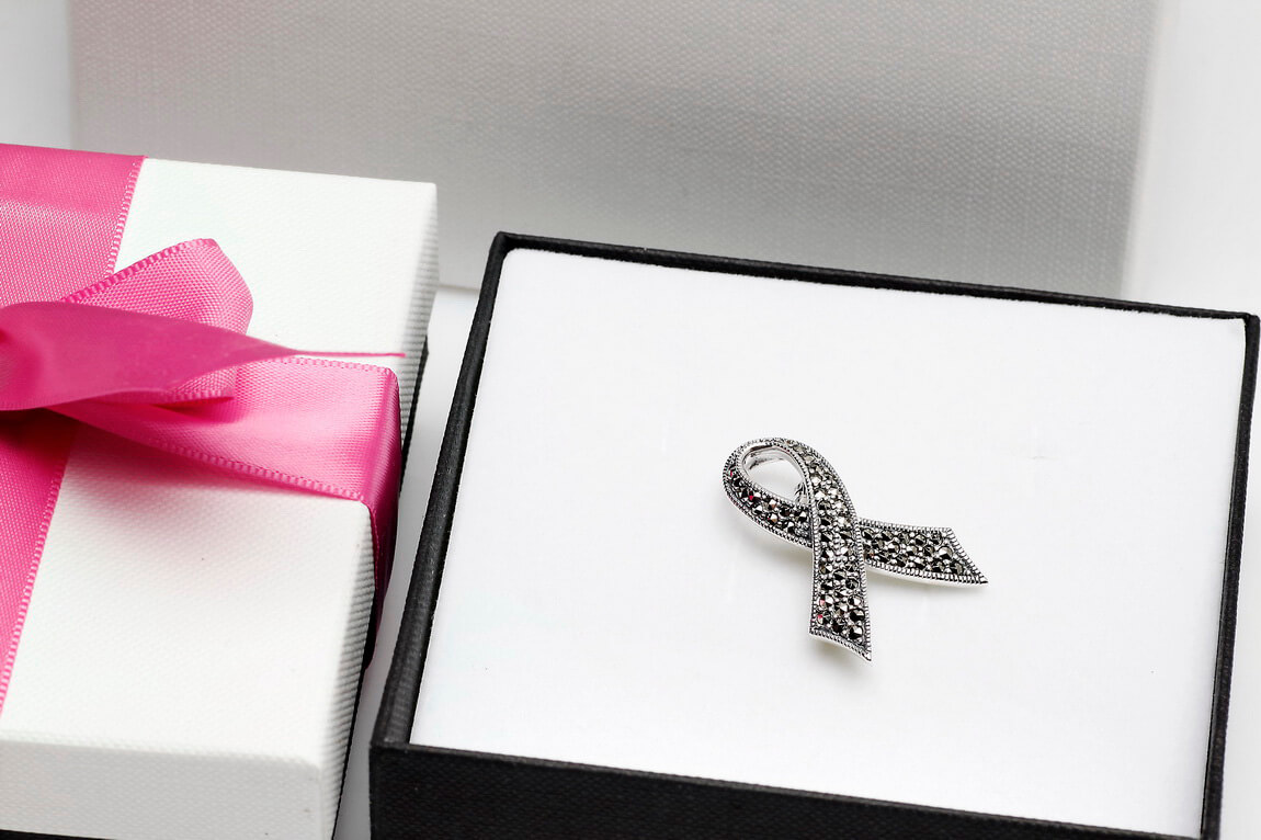 Broszka srebrna wstążka z markazytami – symbol solidarności z kobietami – Bild 6