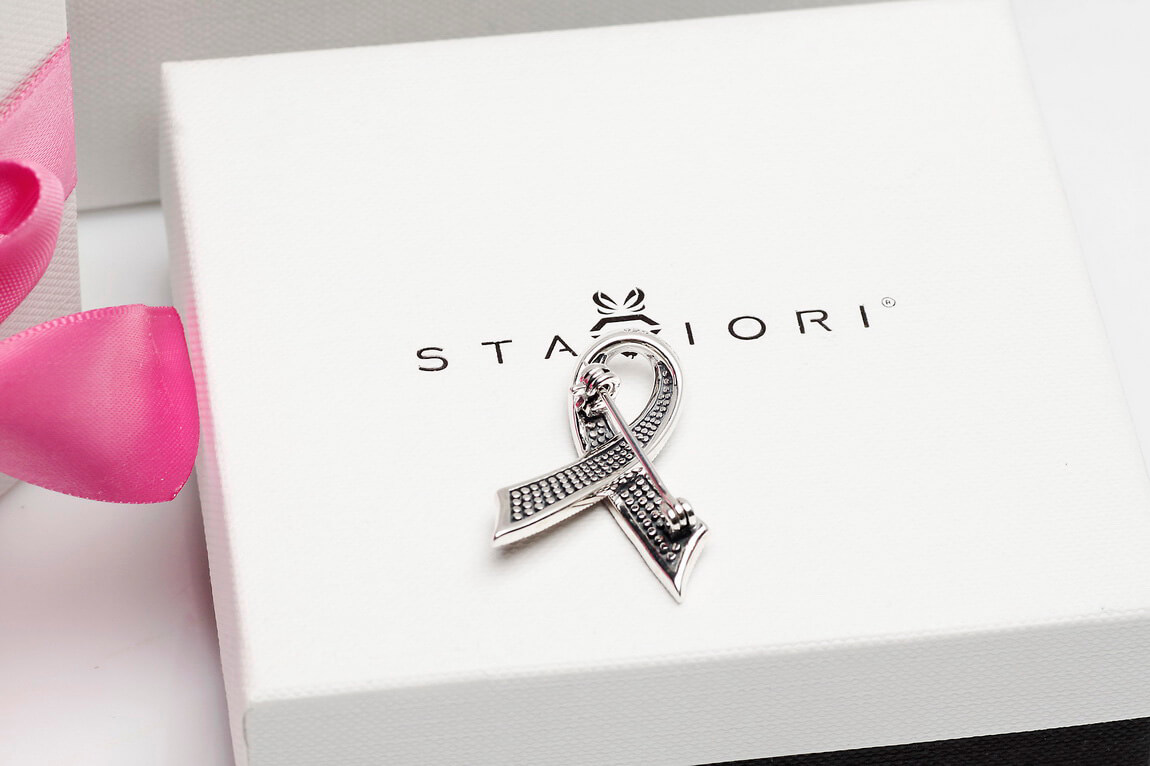 Broszka srebrna wstążka z markazytami – symbol solidarności z kobietami – Bild 7