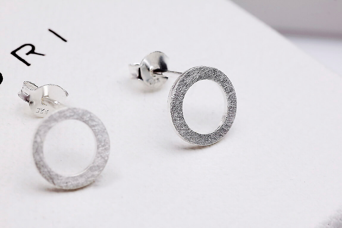 kolczyki koła srebrno szczotkowane 925 – Bild 4