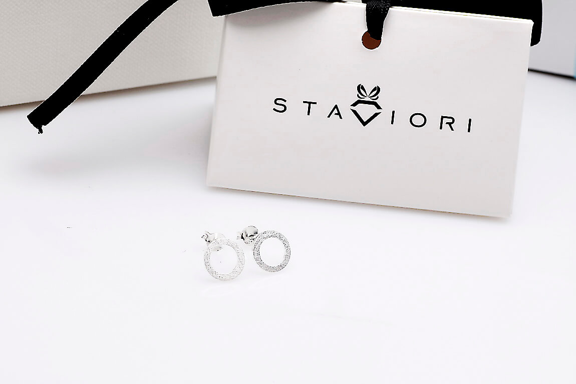 kolczyki koła srebrno szczotkowane 925 – Bild 6