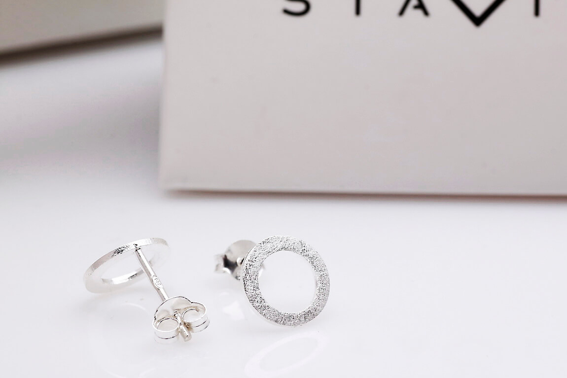 kolczyki koła srebrno szczotkowane 925 – Bild 8